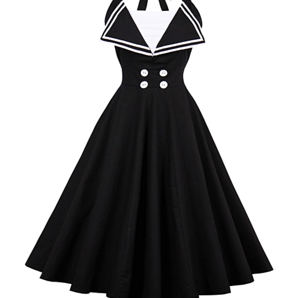 NWT Sucrefas Retro Inspired Black & White Dress